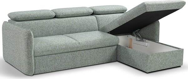 Malá sedací souprava SLIM | 235x179 cm | PRAVÁ | rozkládací + úložný prostor | VÝBĚR TKANIN