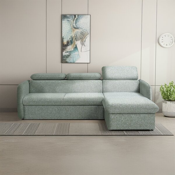 Malá sedací souprava SLIM | 235x179 cm | PRAVÁ | rozkládací + úložný prostor | VÝBĚR TKANIN
