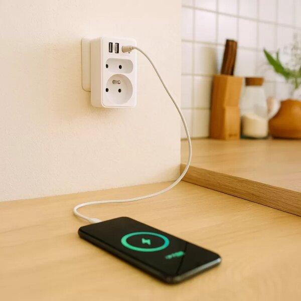 Rozbočovací zásuvka 2Z + 2xUSB-C + 2xUSB-A