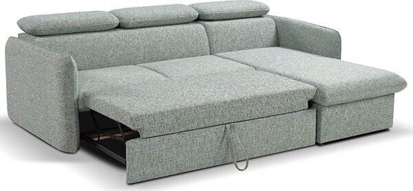 Malá sedací souprava SLIM | 235x179 cm | PRAVÁ | rozkládací + úložný prostor | VÝBĚR TKANIN