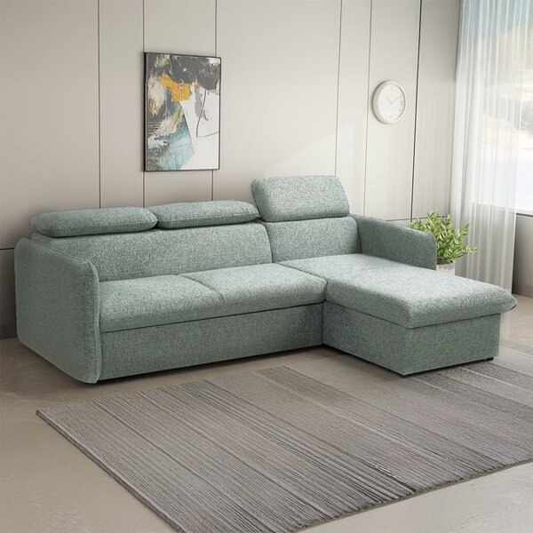 Malá sedací souprava SLIM | 235x179 cm | PRAVÁ | rozkládací + úložný prostor | VÝBĚR TKANIN