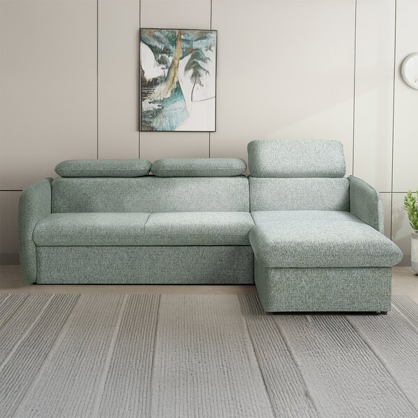 Malá sedací souprava SLIM | 235x179 cm | PRAVÁ | rozkládací + úložný prostor | VÝBĚR TKANIN