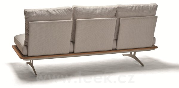 Stern Modulový díl 3-místný polohovací Enya 206x95x85 cm, Stern, rám teak/hliník barva greige, vč. zádových potahovaných opěrek (3ks), sedáky a polštáře (3ks) potah vanilla (100% akryl)