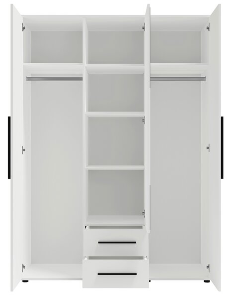 MAXIONE c | šatní skříň SZ3D2SZ MX-12 se zrcadlem | 150 cm | černá mat