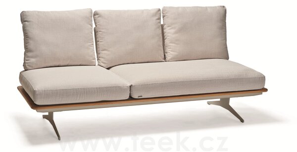 Stern Modulový díl 3-místný polohovací Enya 206x95x85 cm, Stern, rám teak/hliník barva greige, vč. zádových potahovaných opěrek (3ks), sedáky a polštáře (3ks) potah vanilla (100% akryl)