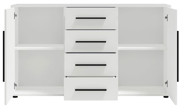 MAXIONE b | komoda K2D4SZ MX-02 | 150 cm | bílá mat