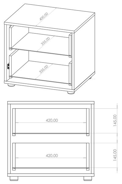 MAXIONE c | noční stolek MX-11 | 51,2 cm | černá mat