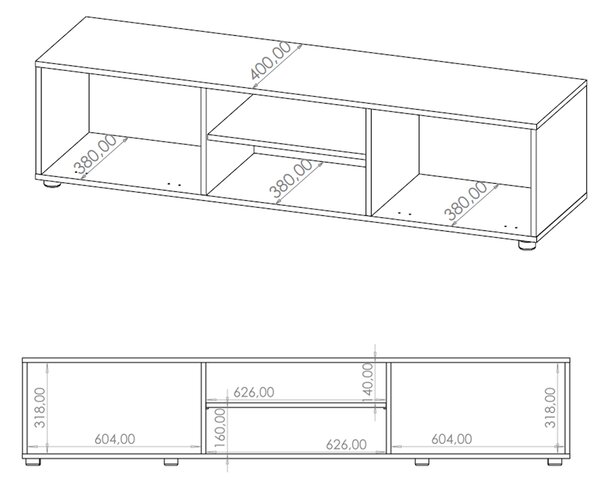 MAXIONE b | TV stolek RTV190 MX-10 | 190 cm | artisan