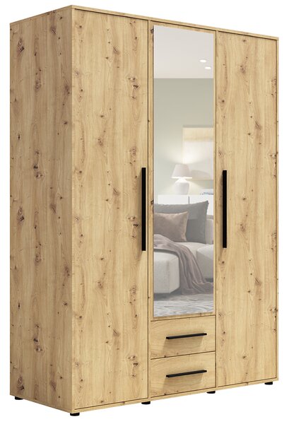 MAXIONE a | šatní skříň SZ3D2SZ MX-12 se zrcadlem | 150 cm | artisan