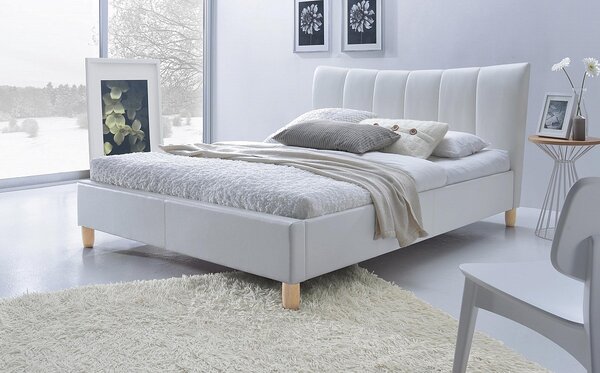 Halmar Čalouněná postel SANDY bílá 160x200
