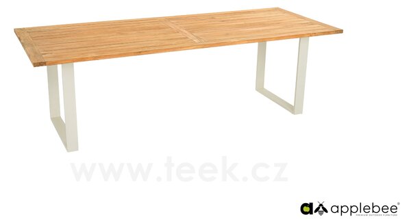 Apple Bee Jídelní stůl Condor, Apple Bee, 190x95 cm, rám hliník barva Black (černá), deska teak