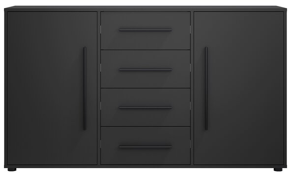 MAXIONE c | komoda K2D4SZ MX-02 | 150 cm | černá mat