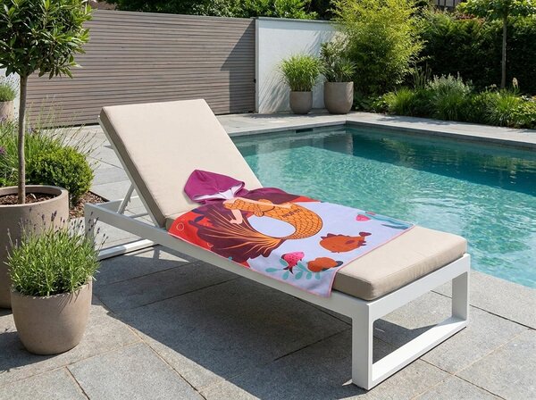 Dětské pončo MOŘSKÁ PANNA MARÍNA modrošedé Rozměr: 60 x 120 cm