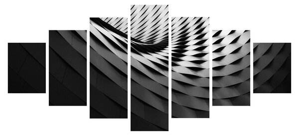 Abstraktní obraz - černobílá spirála (210x100 cm)