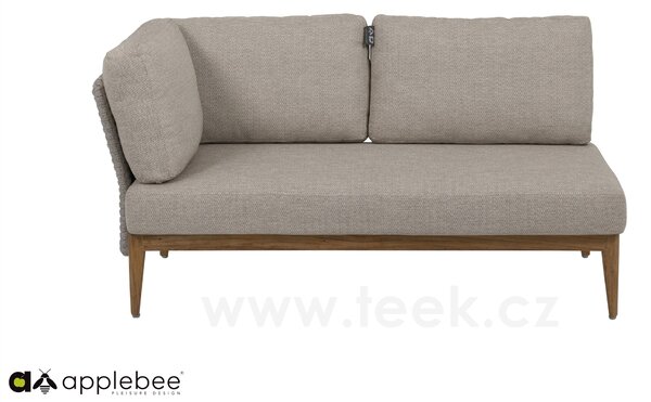 Apple Bee Rohová sedací sestava 3-dílná Lisa, Apple Bee, ca 300x240 cm, rám teak Natural, výplet lanko Natural Oak, sedáky venkovní látka Olefin Natural Oak