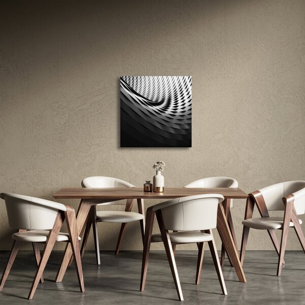 Abstraktní obraz - černobílá spirála (30x30 cm)