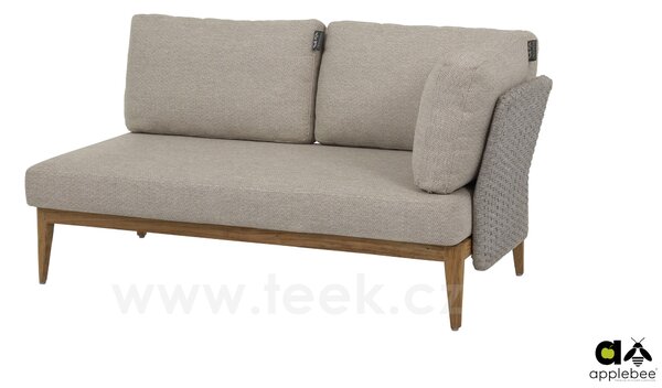 Apple Bee Rohová sedací sestava 3-dílná Lisa, Apple Bee, ca 300x240 cm, rám teak Natural, výplet lanko Natural Oak, sedáky venkovní látka Olefin Natural Oak