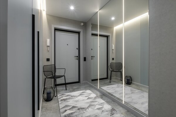Běhoun LIRA E1627 Trojúhelníky geometrický, strukturální, glamour - šedý