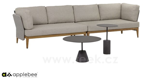 Apple Bee Odkládací stolek Lisa, Apple Bee, kulatý 40x50 cm, podnož beton Taupe, deska hliník Taupe