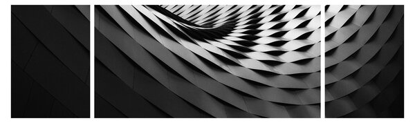 Abstraktní obraz - černobílá spirála (170x50 cm)