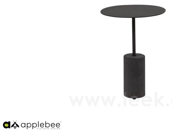 Apple Bee Odkládací stolek Lisa, Apple Bee, kulatý 40x50 cm, podnož beton Taupe, deska hliník Taupe