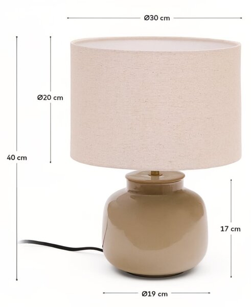 Zelená keramická stolní lampa Kave Home Tay