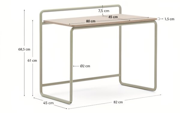 Béžový psací stůl Kave Home Tinn 80 x 45 cm