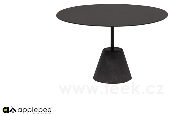 Apple Bee Konferenční stolek Lisa, Apple Bee, kulatý 65x40 cm, podnož beton Taupe, deska hliník Taupe