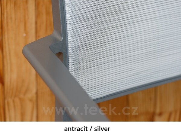 Stern 2,5-místná lavice Allround, Stern, 165x71x91 cm, rám lakovaný hliník šedočerný (anthracite), výplet textilen žíhaný černý (carbon)