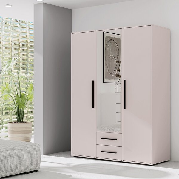 MAXIONE k | šatní skříň SZ3D2SZ MX-12 se zrcadlem | 150 cm | kašmír