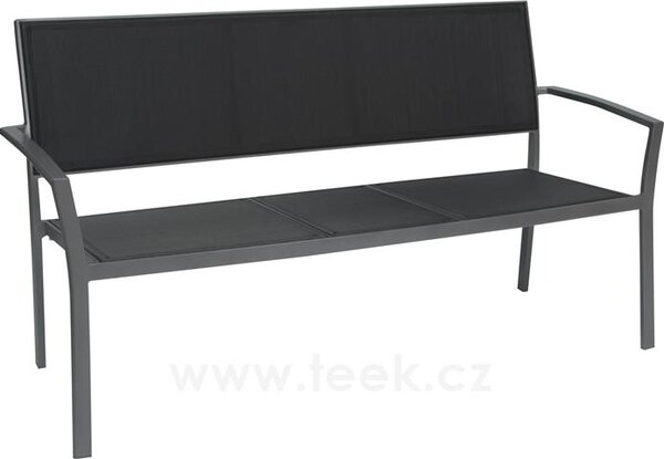 Stern 2,5-místná lavice Allround, Stern, 165x71x91 cm, rám lakovaný hliník šedočerný (anthracite), výplet textilen žíhaný černý (carbon)