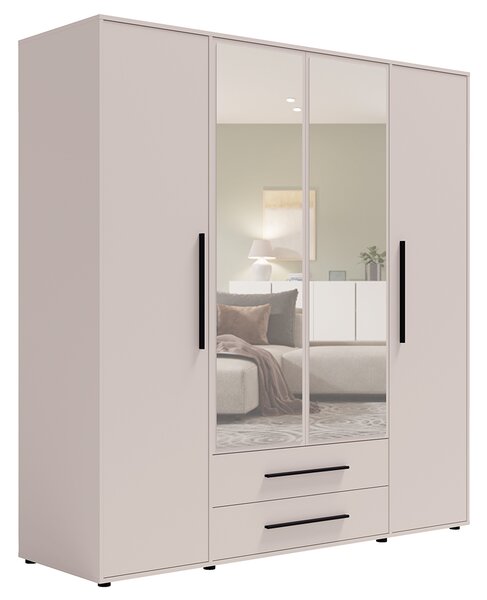 MAXIONE k | šatní skříň SZ4D2SZ MX-13 se zrcadly | 197,6 cm | kašmír