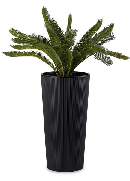 PLASTOVÝ KVĚTINÁČ URBANIKA ECO SADA 2KS 57X30 CM+46,6X25,5 CM ČERNÁ