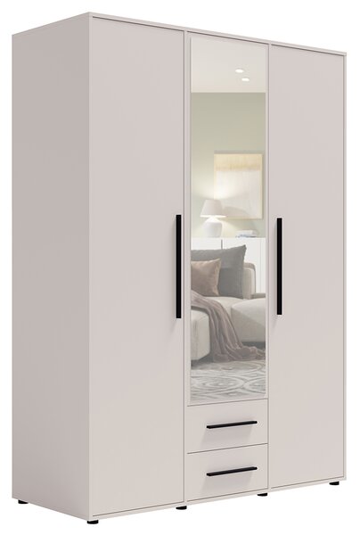 MAXIONE k | šatní skříň SZ3D2SZ MX-12 se zrcadlem | 150 cm | kašmír