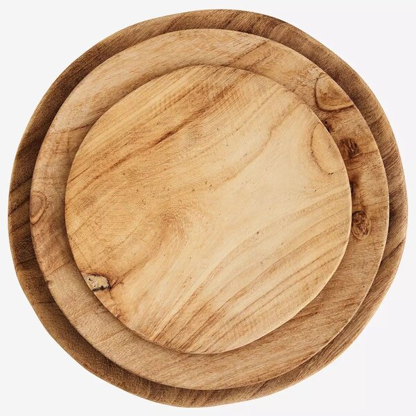 Dřevěné talíře Wood – set 3 ks