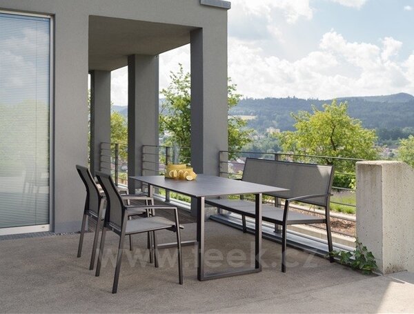 Stern 2,5-místná lavice Allround, Stern, 165x71x91 cm, rám lakovaný hliník šedočerný (anthracite), výplet textilen žíhaný černý (carbon)