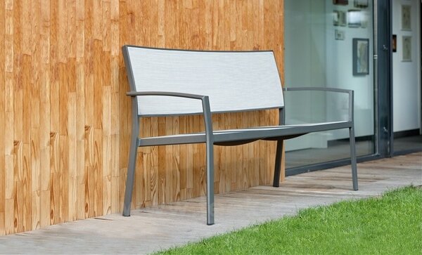 Stern 2,5-místná lavice Allround, Stern, 165x71x91 cm, rám lakovaný hliník šedočerný (anthracite), výplet textilen žíhaný černý (carbon)