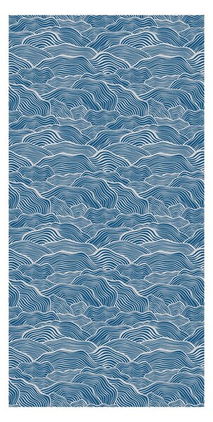 Tapeta - Grafické vlny, tmavě modré