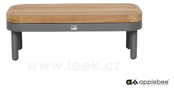 Apple Bee Konferenční stolek Maui, Apple Bee, 75x75x30 cm, rám hliník Taupe, deska teak