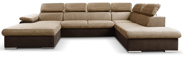 Sedací souprava COOL II | 191x343x220 cm | rozkládací + 2x úlož. prostor | LEVÁ | hnědá 04/68
