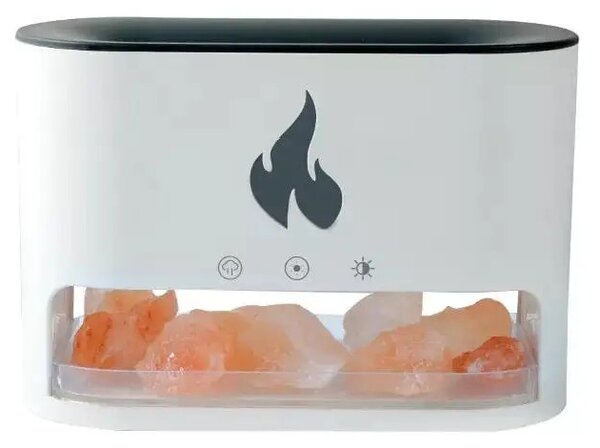 AromaFactory - Ultrazvukový Aroma Difuzér a Zvlhčovač Flame 500ml s Iluzí plápolajícího a kouřícího ohně. + Himalájskými Solnými Krystaly
