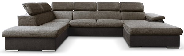 Sedací souprava COOL II | 220x343x191 cm | rozkládací + 2x úlož. prostor | PRAVÁ | tmavě hnědá 04/07