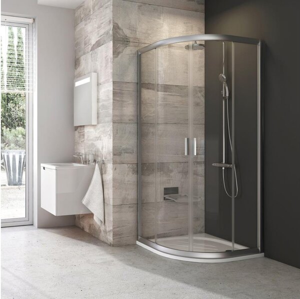 Ravak 3B270U00Z1 - Sprchový kout čtyřdílný čtvrtkruhový BLIX 90x90cm matný chrom