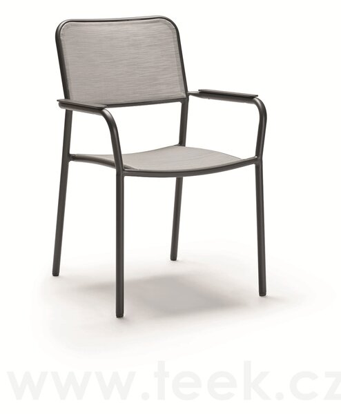 Stern Stohovatelné jídelní křeslo Joris, Stern, 61x59x89 cm, rám lakovaný hliník antracit mat, výplet Chia light