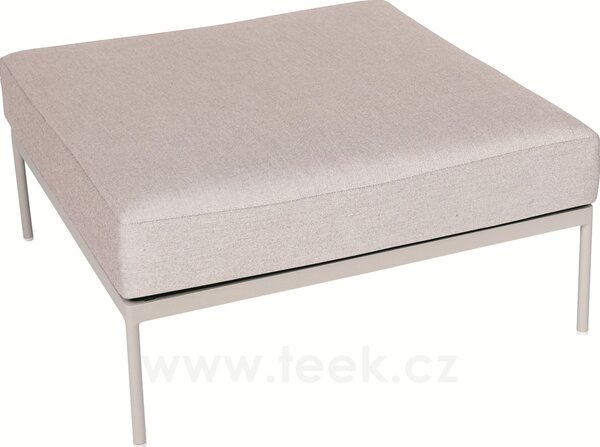 Stern Podnožka Coco, Stern, 82x82x39 cm, rám lakovaný hliník šedobéžový (greige), výplet textilen sesame, venkovní látka Ivory (100% akryl)