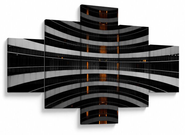 Abstraktní obraz - budova (125x70 cm)