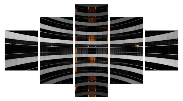 Abstraktní obraz - budova (125x70 cm)
