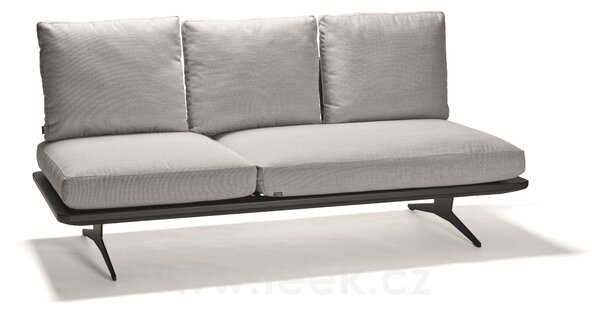Stern Modulový díl 3-místný polohovací Enya 206x95x85 cm, Stern, rám hliník antracit mat, vč. zádových opěrek (3ks), sedáky a polštáře (3ks) potah Pearl Grey (100% akryl)