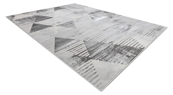 Koberec LIRA E1627 Trojúhelníky geometrický, strukturální, glamour - šedý