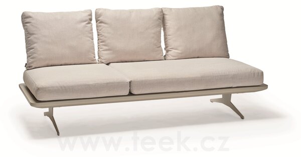 Stern Modulový díl 3-místný polohovací Enya 206x95x85 cm, Stern, rám hliník barva antracit mat, vč. zádových opěrek s lankem Stone (3ks), sedáky a polštáře (3ks) potah Ivory (100% akryl)
